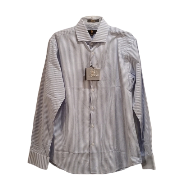 Leo Danieli Light Blue Long Sleeve Dress Shirt Size M 15.5 NWT - Picture 1 of 4